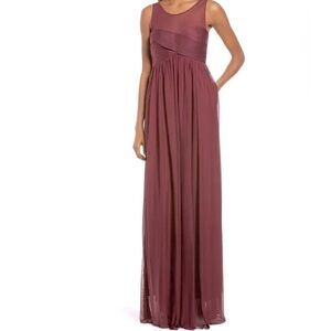 Birdy grey Ryan mesh bridesmaid dress Ladies size small Cabernet dark red gown